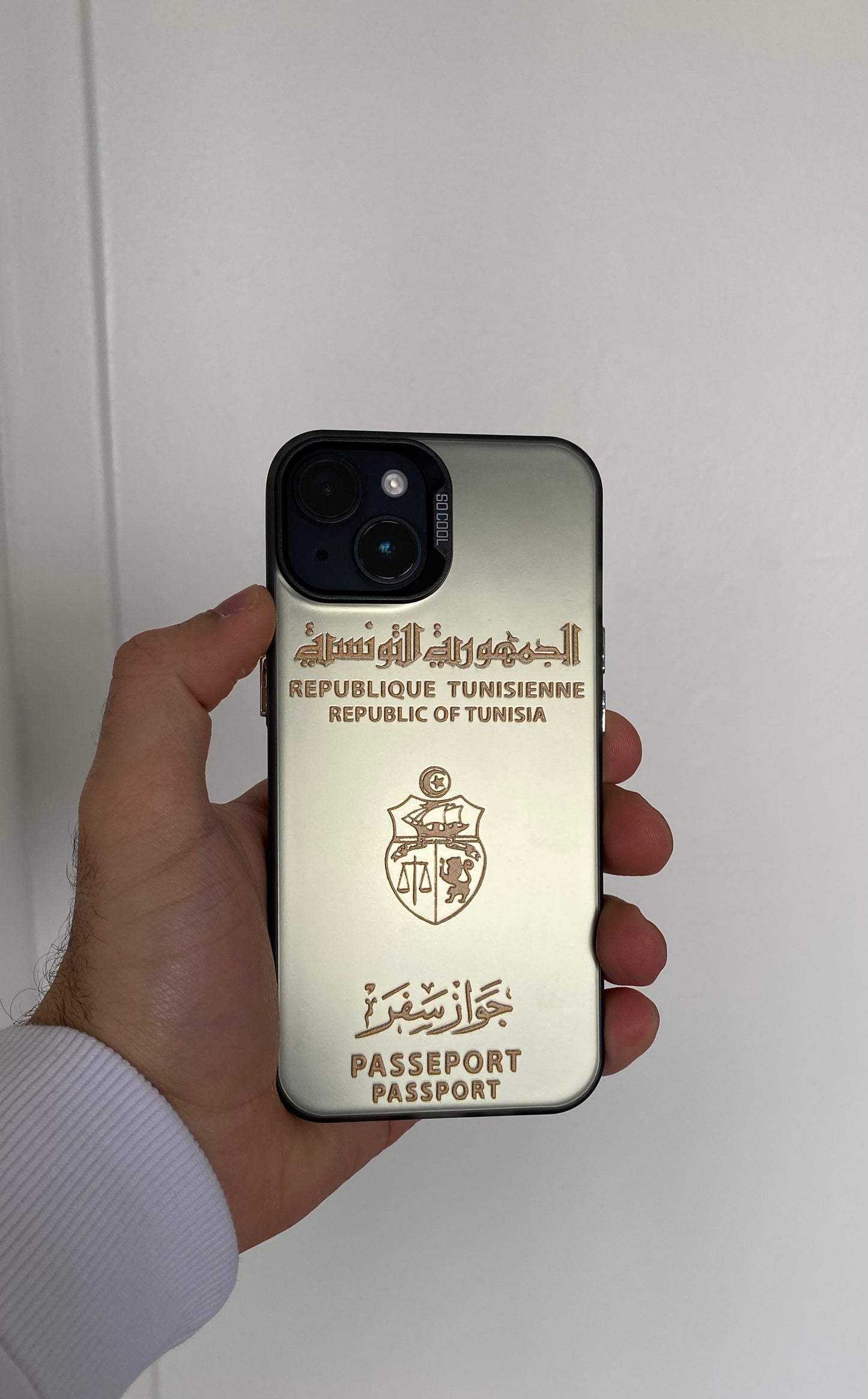 Coque Passeport Tunisie - Noir