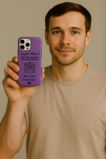 Coque Passeport Maroc - Violet
