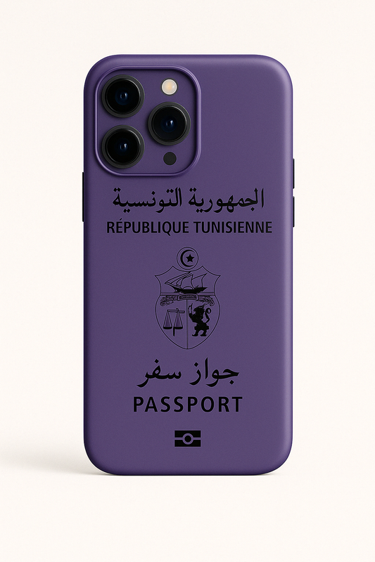 Coque Passeport Tunisie - Violet