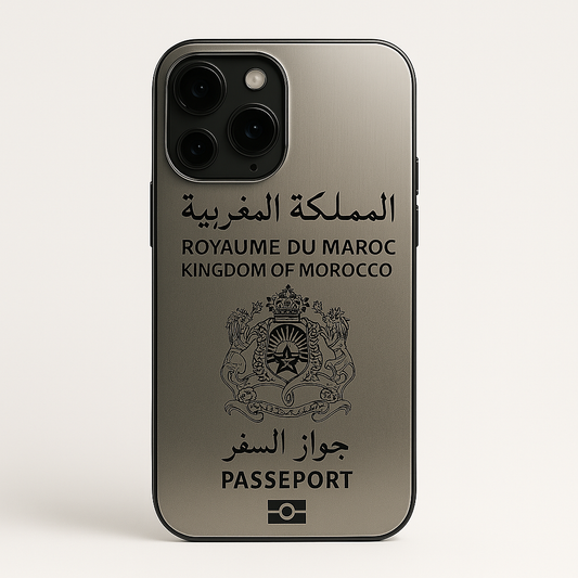 Coque Passeport Maroc - Noir